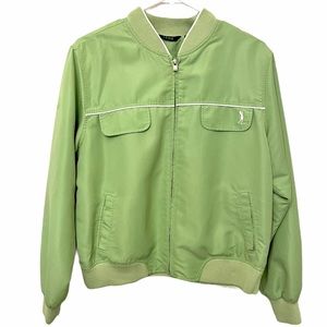 Izod Ladies Full Zip Mint Green Golf Windbreaker L